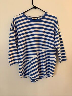 Vineyard Vines Blue and White Striped Long Sleeve Tee